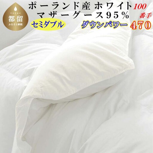 羽毛布団 セミダブル ポーランド産マザーグース95％【100番手】 ダウンパワー470 掛け布団 CK449