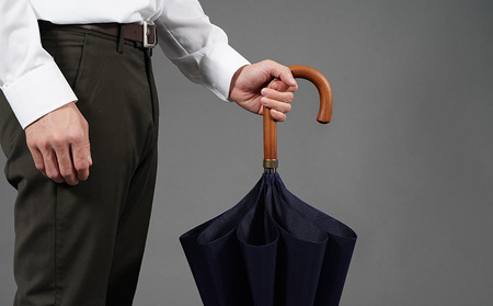 槙田商店【晴雨兼用紳士傘】MAKITA STANDARD (長傘 ネイビー)｜老舗の職人が作る日本製のおしゃれな高級傘