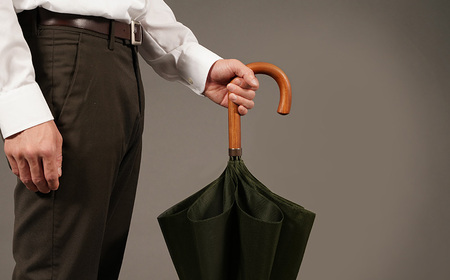 槙田商店【晴雨兼用紳士傘】MAKITA STANDARD (長傘 カーキ)｜老舗の職人が作る日本製のおしゃれな高級傘