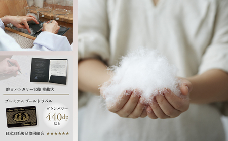 【kokiku 】セミダブル 羽毛布団【二枚合わせ】ハンガリーマザーホワイトグース ダウン95%