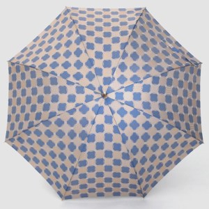 【槙田商店】晴雨兼用長傘 ノルディック ドットコラージュ ブルー