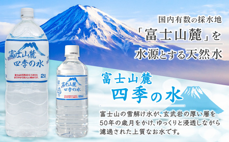 【12ヶ月定期便】富士山麓 四季の水 / 2L×6本×24箱 計144本　・ミネラルウォーター 水　災害備蓄用　防災用　非常時保存用