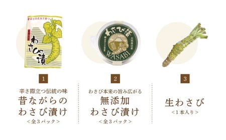 こだわり無農薬わさびセット わさび　ワサビ　山葵