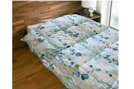 ダウンケット（羽毛肌掛け）　ホターシャ　ブルー　シングル　（150ｃｍ×210ｃｍ）