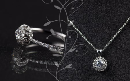 ダイヤモンドリング0.32ct & ネックレス0.21ct 豪華2点セット （set677-971）山梨 ジュエリー 人気ブランド ジュエリー