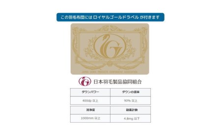 セミダブル【ロイヤルゴールドラベル】フランス産ホワイトダック93%2枚合わせ羽毛ふとん【新津】｜ 合い掛け 肌掛け オールシーズン