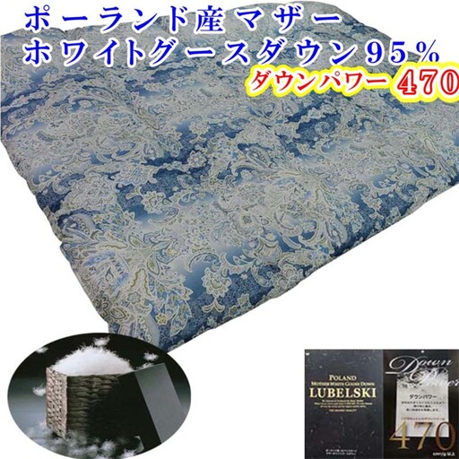 羽毛布団 シングル 羽毛掛け布団 ポーランド産マザーグース95％【立体ＳＢ】 ダウンパワー470 CK430