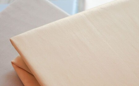 綿サテン フィットシーツ セミダブルサイズ 【ベージュ】