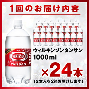 【毎月定期便】【3か月お届け】ウィルキンソン タンサン 1000ml【12本入】2箱 アサヒ全3回【4050128】
