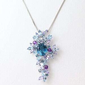 K18WGロンドンブルー マルチカラー ペンダント【配送不可地域：沖縄県】【1383665】