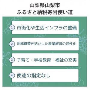 【返礼品なし】山梨県山梨市への応援寄附金(1口10,000円)
