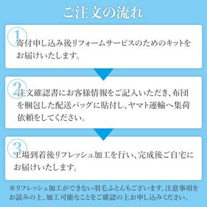 羽毛ふとんリフレッシュサービス プレミアムコース(ダブルサイズ)【甲州羽毛ふとん】羽毛布団打ち直し【1630494】