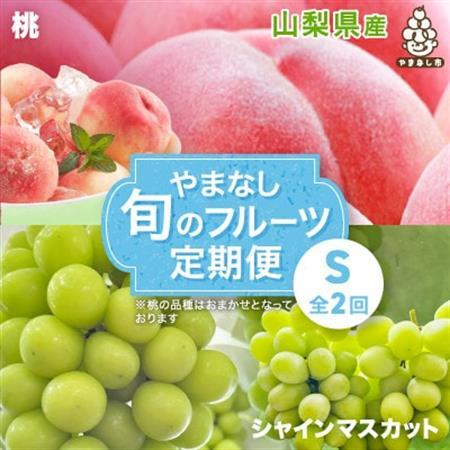【発送月固定定期便】やまなし旬のフルーツ定期便(桃・シャインマスカット)【S】全2回【配送不可地域：離島】【4077908】