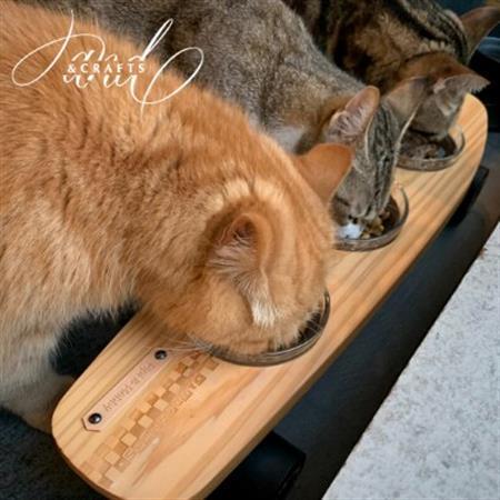 【＆CRAFTS】Pet bowls stand-3BOWLS-(Black)※名入れプレート付き【1257967】 9,800円