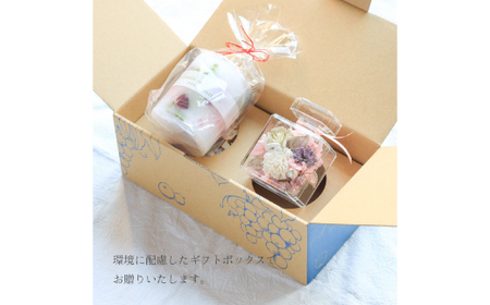 ゆほほ　プリザーブドフラワー 花器 　キャンドル　セット プリザーブドフラワーとキャンドルセット ゆほほ プリザーブド