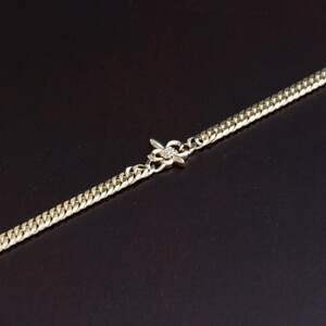 K18百合の紋章ブレスレット【ダイヤ0.01ct・18cm】【配送不可地域:沖縄県】【1405834】