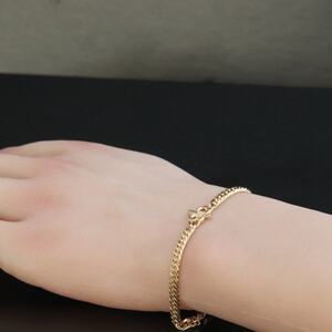 K18百合の紋章ブレスレット【ダイヤ0.01ct・18cm】【配送不可地域:沖縄県】【1405834】