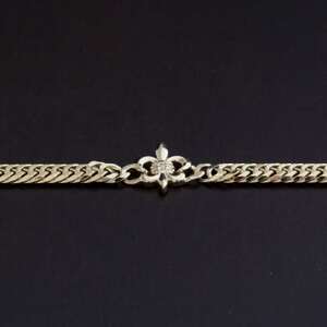 K18百合の紋章ブレスレット【ダイヤ0.01ct・18cm】【配送不可地域:沖縄県】【1405834】