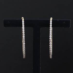 K18 ダイヤモンド フープ ピアス 0.50ct-