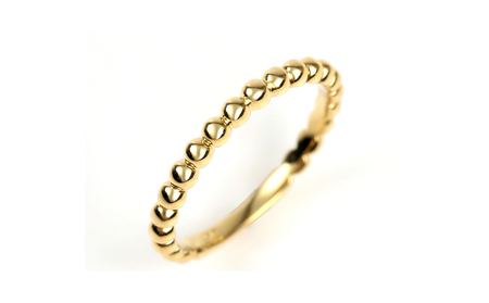 K18　ボールデザインリング　Ｒ3999-Ｙ　イエローゴールド【サイズ：6号～18号（0.5号刻み対応可）】