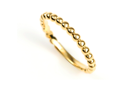 K18　ボールデザインリング　Ｒ3999-Ｙ　イエローゴールド【サイズ：6号～18号（0.5号刻み対応可）】