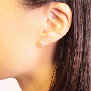 【1週間以内発送】キュービックシルバーピアス・イエローメッキ・ホワイトメッキ・ピンクメッキ