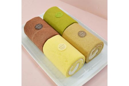 人気洋菓子店の手作り生ロールケーキ4本セット