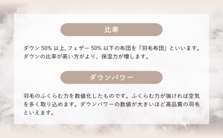 羽毛布団【シングル】ホワイトダウン85％1.1kg立体キルトDP350 【S-1