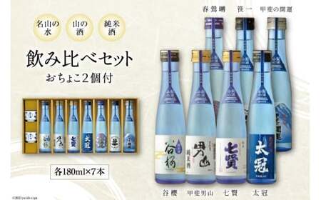 名山の水 山の酒 純米酒 飲み比べ 7本セット 日本酒 詰め合わせ [まあめいく 山梨県 韮崎市 20743380]