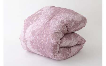 羽毛布団 シングル 冬用 本掛け 80番手サテン (エリーヌピンク 赤 柄 ) 高級｜[川村羽毛 山梨県 韮崎市 20743579]