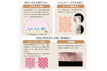 訳あり 羽毛布団 セミダブル 冬用 色柄おまかせ 本掛け 80番手サテン  数量限定｜[川村羽毛 山梨県 韮崎市 20743066]