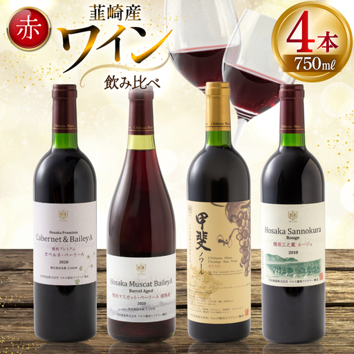赤ワイン 4本 飲み比べセット　750ml×4本 [株式会社まあめいく 山梨県 韮崎市 20745328]