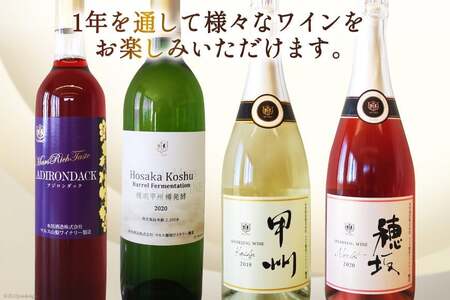 ワイン 定期便 12回 赤 白 毎月 飲み比べ ソムリエ セレクト 本坊酒造 マルス穂坂ワイナリー 山梨県 韮崎市 [20743307]