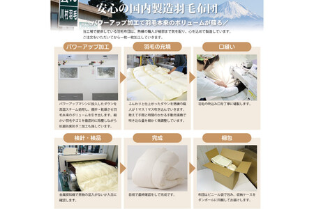 【春秋用】羽毛布団 シングル 合掛け グレー 無地 ｜[川村羽毛 山梨県 韮崎市 20741734]