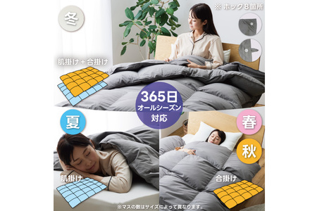 【オールシーズン】 洗える羽毛布団 セミダブル 肌掛け 合掛け  2枚組 グレー 無地｜[川村羽毛 山梨県 韮崎市 20743603]