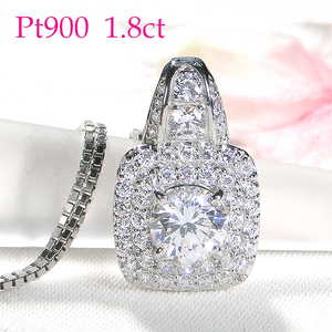 850-9-1 ネックレス PT900 プラチナ ダイヤモンド 計1.8ct センター ...