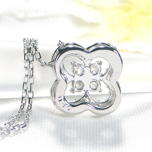 6-2 ネックレス PT900 プラチナ ダイヤモンド 0.40ct 四つ葉 ペンダント お花 フラワー クローバー 【f170-pt-d】 ALPAZ009