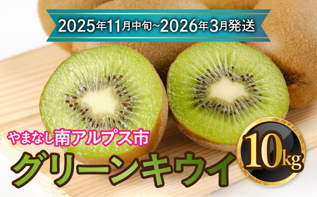 【先行予約】【2025年11月中旬～2026年3月下旬発送分】山梨県南アルプス市産 グリーンキウイ 約10ｋｇ ALPAH038-B
