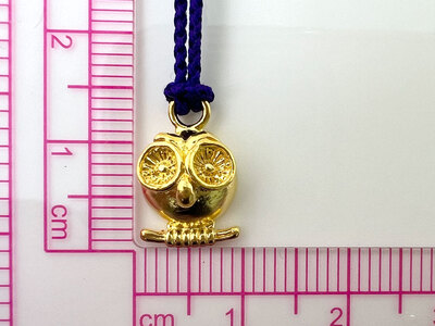 純金(K24)製 ミニ福老(フクロウ)根付 ALPBK140