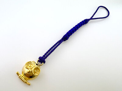 純金(K24)製 ミニ福老(フクロウ)根付 ALPBK140