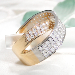 パヴェダイヤモンドリング プラチナK18コンビ どっちも好き」を叶える