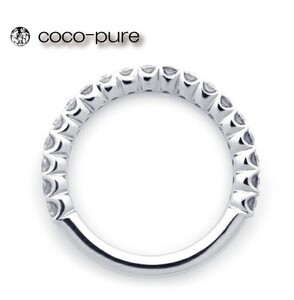 ejブランド『coco-pure』 ハーフエタニティリング Pt950/天然ダイヤモンド19石0.65ct ALPDL020
