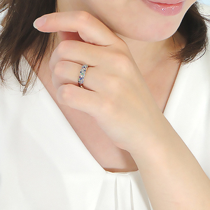 指輪 K18YG イエローゴールド マルチカラー パヴェリング サファイア エメラルド 花畑 ブルー 青系 誕生石 カラーストーン 【f235-b-k18yg】 ALPAZ110