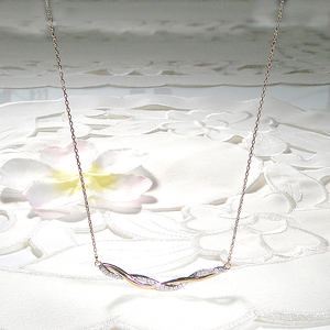 ネックレス K18YG PT900 イエローゴールド プラチナ ダイヤモンド 0.24