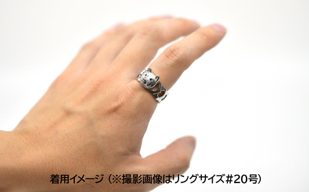 純プラチナ製(Pt999) 『柴犬』ブラックダイヤ入りリング ALPER007