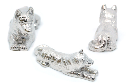 純プラチナ製(Pt999) 『シベリアンハスキー』オブジェ ALPER026