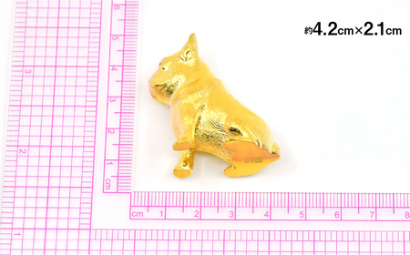 純金(K24)製 『フレンチブルドッグ』おすわりオブジェ ALPBK154