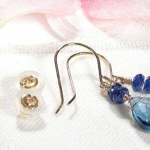 10-9-13 ピアス K18YG サファイア サンタマリアアクアマリン フックピアス イエローゴールド 天然石【f163-k18】 ALPAZ022