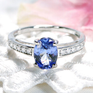 45-9-4 指輪PT900 プラチナオーバルタンザナイトダイヤモンド0.17ct 【品質保証書付】【f198-pt】 ALPAZ048