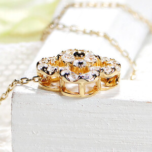 40-9-5 ネックレスK18YG ダイヤモンド0.40ct 四つ葉ペンダントお花フラワークローバーイエローゴールド【f170-k18yg-d】 ALPAZ045